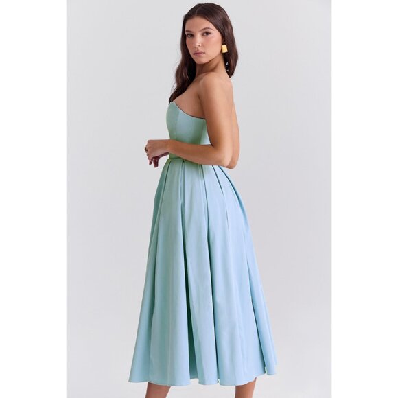 House of CB Audrey tuscan blue strapless midi sundress - XS - Picture 6 of 10
